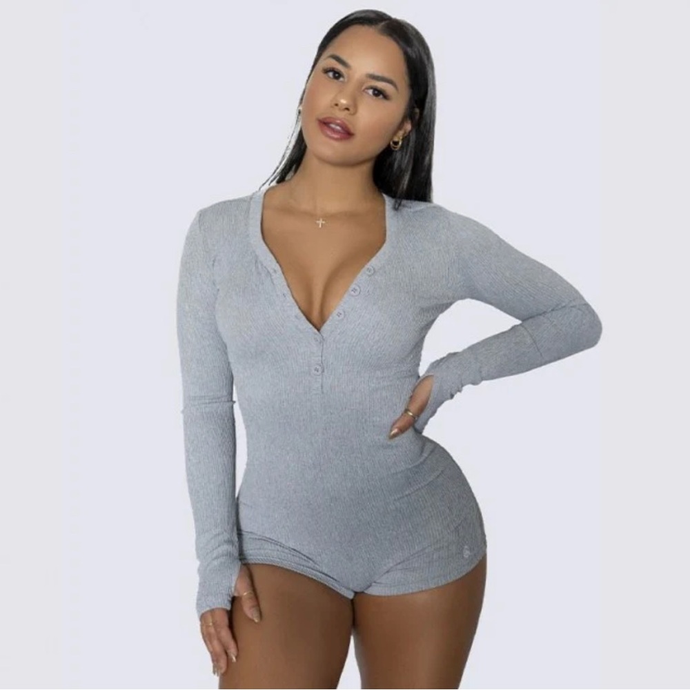 workouts by katya RIBBED LOUNGE ONESIE.